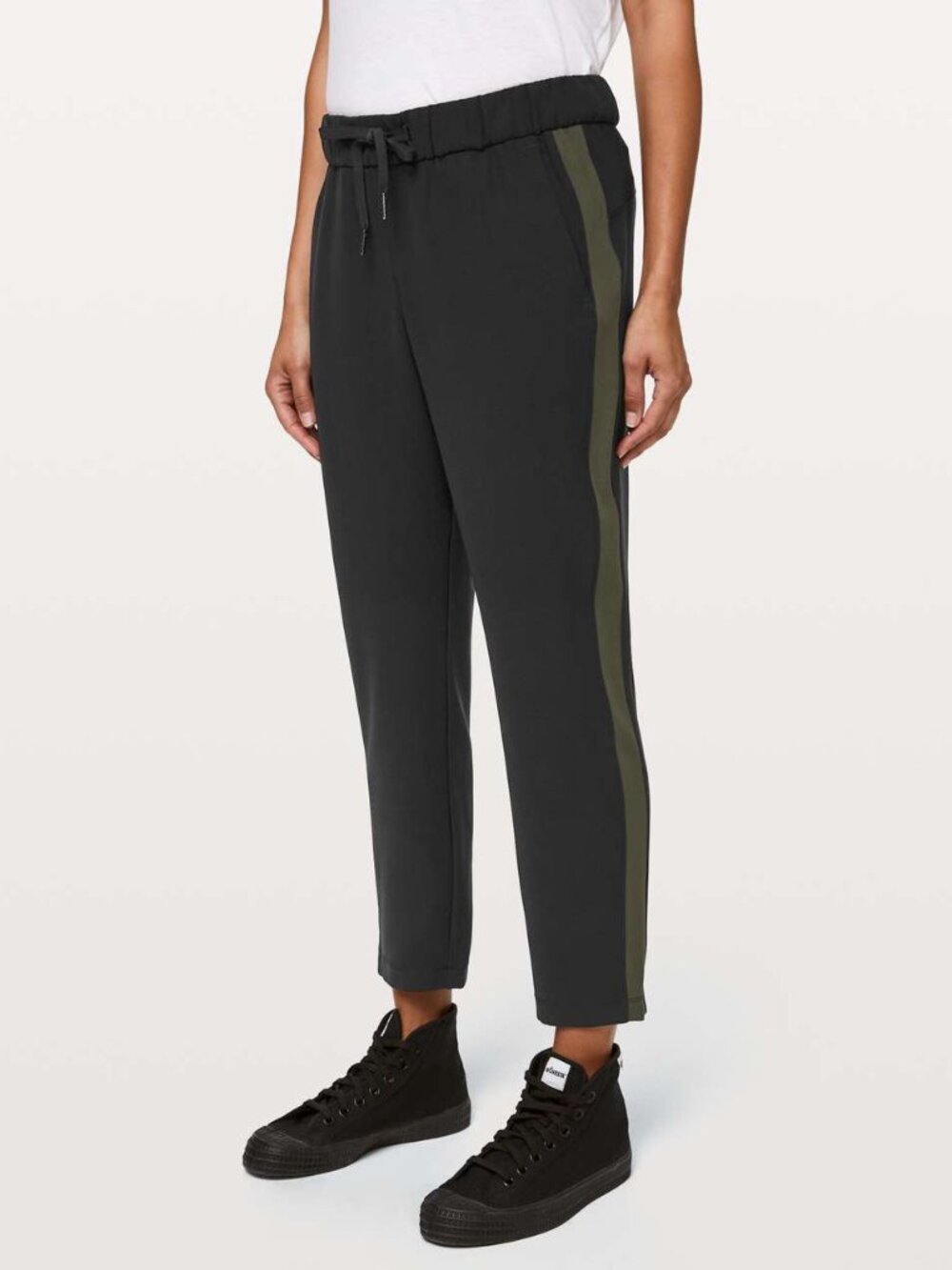 Lululemon Women's On The Fly Pant Woven *Track Stripe - Black/Green
